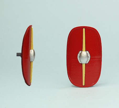 Roman convex shield with oval steel boss - Republica Era - Click Image to Close